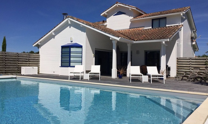 Moliets-et-Maa Villa | Villa 4*, 4 bedrooms, large heated pool, between golf and beach