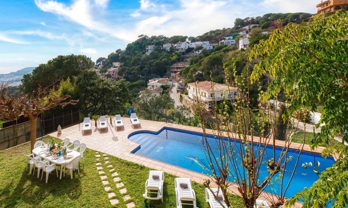 Lloret de Mar Villa | Villa 'Costacabana - Marysol' with Sea View, Private Pool and Wi-Fi