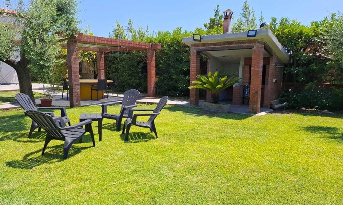 Latina Lido Villa | Villa 'Degli Ulivi-Al Mare Di Fondi' with Private Terrace, Wi-Fi and Air Conditioning