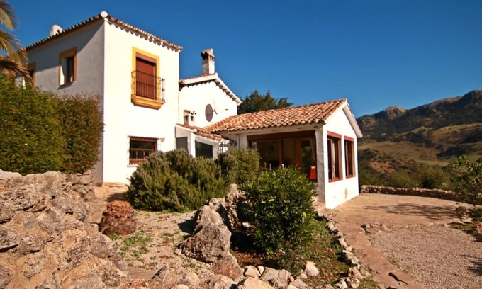 Montecorto Villa | Villa 'El Cortijo' with Mountain View, Private Pool, Terrace, A/C & Wi-Fi