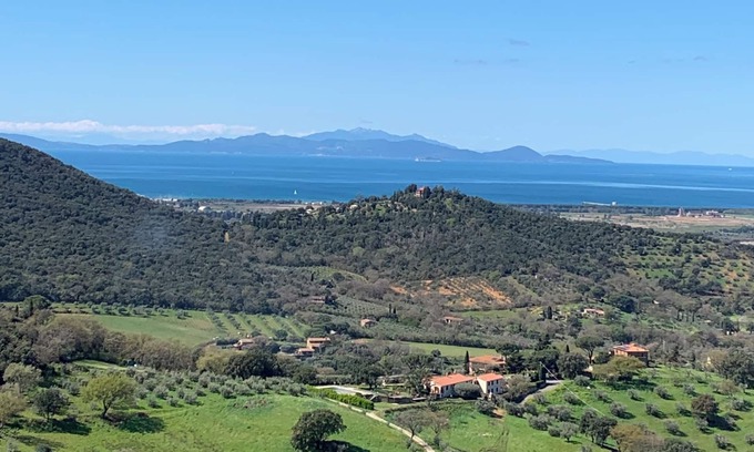 Scarlino Apartment | VILLA IN THE HILL SEA VIEW IN THE GREEN TUSCAN MAREMMA 10KM FROM THE BEACHES