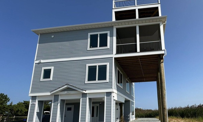 Broadkill Beach House | Water Views All Around w/Rooftop Deck I Steps to Beach I Elevator I Pet Friendly