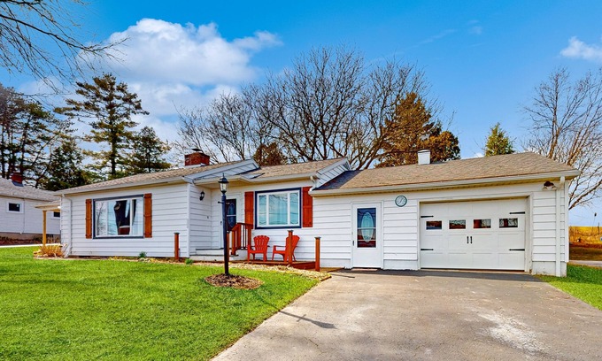 Auburn House | Waterfront home with stunning Owasco Lake view, dock, firepit & covered porch