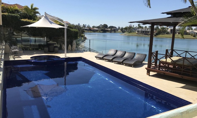 Broadbeach Waters House | WINNER BEST FAMILY HOLIDAY HOUSE. LUXURY WATERFRONT HOME WITH HEATED POOL , SPA