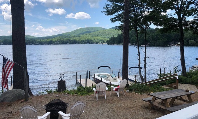 Alton Bay House | Winnipesaukee Alton Bay Lakefront Home with dock and small private beach
