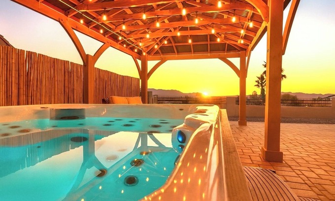 Lake Havasu City Villa | Wknd@Bernies 2Homes-2HotTubs-GAME ROOM, Private Compound-Amazing H2O/Mtn Views!