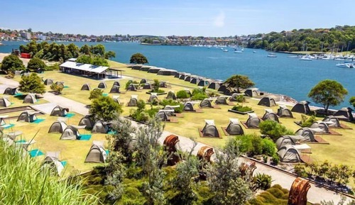 Deluxe Waterfront Camping Package (all linen, quilts, towels and bedding provided for 2 persons) 