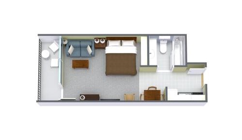 1 Bedroom Oceanfront Efficiency with 1 Queen Bed and 1 Sleeper Sofa (Twin) – C1