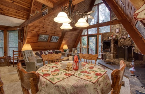 Chalet Village Cabin | 2 Miles to Downtown Gatlinburg! Pools, clubhouse, tennis courts! Near Ober!