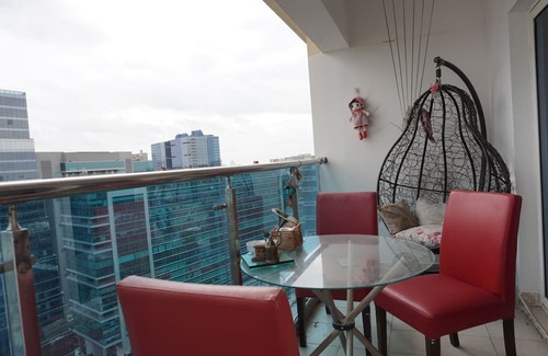 Nanakram Guda House | Sky Loft – Soar Above the City in Comfort, Surrounded by Skyline and Greenery.
