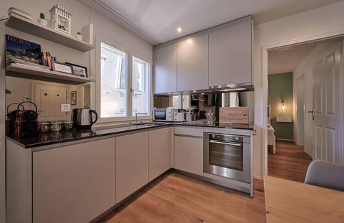 Unterseen Apartment | City Center Apartment with Mountain View, Historic Building, Old Town