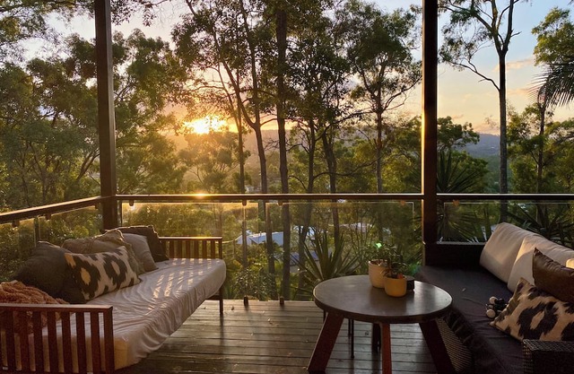 Summerhill House is a family home nestled amongst the trees with epic hinterland sunset views