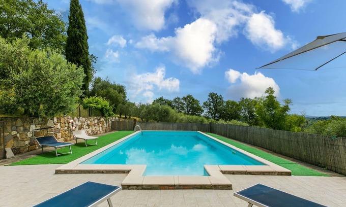 Chianciano Terme House | Beautiful private villa with A/C, private pool, hot tub, WIFI, TV, patio, panoramic view and par.