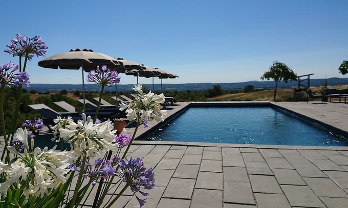 Saint-Sauveur-de-Cruzieres House | Holiday Home 'Gîte Les Vignes Au Mas Dujau' with Shared Pool, Wi-Fi and Air Conditioning