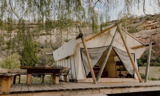 Cortez Cabin | Private Canyon Glamp - 2 Lux Tents + Views + Bath